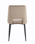 Chaise AVA métal NOIR velours TAUPE, GRIS ET BEIGE