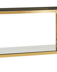 Console FLUTE Gold plateau en verre 120x40x78 cm