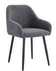 Chaise PEACH PIED METAL NOIR COTELE ECRU, BEIGE, MOKA et GRIS