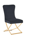 Chaise GABRIELLE GOLD velours BEIGE, TAUPE, ANTHRACITE et NOIR