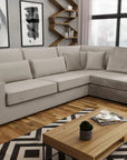 Canapé BRISTOL angle droit velours BEIGE 316x230cm