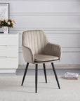 Chaise CANVAS pied NOIR assise velours BEIGE et MOKA