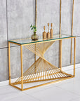 Console luxury BRITTANY en Verre Transparent 120x40x78 cm