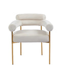 Chaise BULLE pied GOLD velours BEIGE