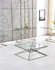 Console PYRAMID en verre Transparent 120x40x78 cm