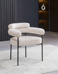 Chaise BULLE pied METAL NOIR serge GRIS et velours BEIGE