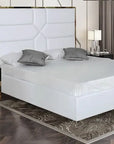 Lit MARK en simili cuir BLANC 160x200cm