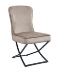Chaise GABRIELLE METAL NOIR velours BEIGE, TAUPE, ANTHRACITE et NOIR