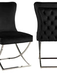 Chaise GABRIELLE pied CHROME velours BEIGE, TAUPE, ANTHRACITE, NOIR