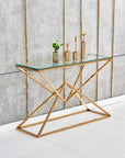 Console PYRAMID en verre Transparent 120x40x78 cm