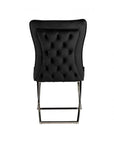 Chaise GABRIELLE pied CHROME velours BEIGE, TAUPE, ANTHRACITE, NOIR