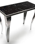 Console BAROQUE Chrome plateau en verre 110x50x85 cm