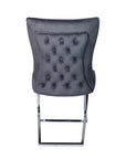 Chaise GABRIELLE pied CHROME velours BEIGE, TAUPE, ANTHRACITE, NOIR