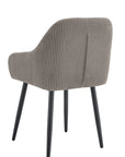 Chaise PEACH PIED METAL NOIR COTELE ECRU, BEIGE, MOKA et GRIS