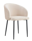 Chaise CARLITA PIED METAL NOIR velours BEIGE, TAUPE, MOKA, GRIS et NOIR
