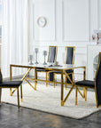 Lot de chaises Dana simili cuir contour Gold