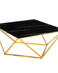 Table Basse ALINA Gold plateau en verre trempé 80x80x45 cm