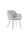Chaise CANVAS pied GOLD assise en velours BEIGE, TAUPE, ANTHRACITE et GRIS