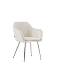Chaise CANVAS pieds CHROME velours BEIGE, TAUPE, GRIS et ANTHRACITE