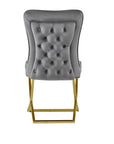 Chaise GABRIELLE GOLD velours BEIGE, TAUPE, ANTHRACITE et NOIR