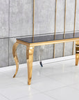 Console BAROQUE Gold plateau en verre 110x50x85 cm