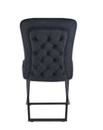 Chaise GABRIELLE METAL NOIR velours BEIGE, TAUPE, ANTHRACITE et NOIR