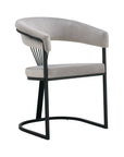 Chaise BRITTANY métal NOIR velours GRIS