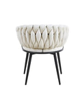 Chaise TRESSEE pied métal NOIR velours ECRU, BEIGE, TAUPE et GRIS
