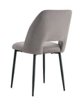 Chaise AVA métal NOIR velours TAUPE, GRIS ET BEIGE