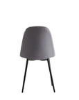 Chaise SCANDINAVE pied NOIR velours ANTHRACITE