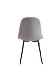 Chaise SCANDINAVE pied NOIR velours GRIS
