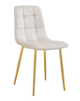 Chaise ELISA pied GOLD velours BEIGE, TAUPE, GRIS, ANTHRACITE et NOIR