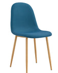 Chaise SCANDINAVE pied BOIS tissu BLEU CANARD