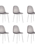 Chaise SCANDINAVE VELOURS gris pied CHROME