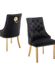 Chaise LION MATELASSEE pied GOLD NOIR, ANTHRACITE, BEIGE