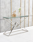 Console PYRAMID en verre Transparent 120x40x78 cm