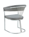 Chaise BRITTANY CHROME velours gris SILVER, BEIGE