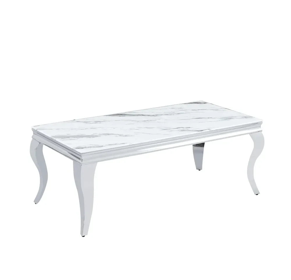 Table basse BAROQUE Chrome  120x60x45 cm