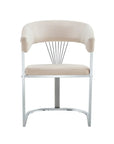 Chaise BRITTANY CHROME velours gris SILVER, BEIGE