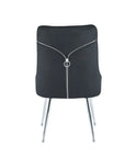 Chaise ZIP PIED CHROME velours MOKA, BEIGE, ANTHRACITE, NOIR et ROSE