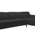 Canapé CARLTON ANGLE GAUCHE VELOURS BEIGE ET NOIR 299X160