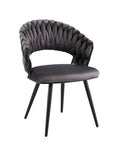Chaise CAROLINA PIED METAL NOIR VELOURS BEIGE, TAUPE, ANTHRACITE ET LIGHT GRIS