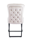 Chaise GABRIELLE METAL NOIR velours BEIGE, TAUPE, ANTHRACITE et NOIR