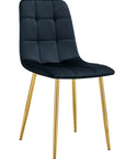 Chaise ELISA pied GOLD velours BEIGE, TAUPE, GRIS, ANTHRACITE et NOIR