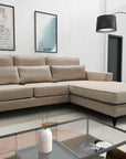 Canapé MADRID angle droit velours beige 265x200cm