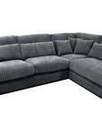 Canapé AMBERT angle gauche ou droit TISSU LAPIN ANTHRACITE 320X230