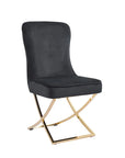 Chaise JOSEPHINE pied GOLD assise BEIGE et NOIR