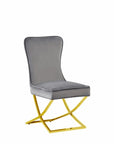 Chaise GABRIELLE GOLD velours BEIGE, TAUPE, ANTHRACITE et NOIR