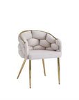 Chaise BALLON pied GOLD velours NOIR, TAUPE, BEIGE  et ANTHRACITE