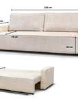 CANAPÉ CONVERTIBLE NICOLE BEIGE  232CM